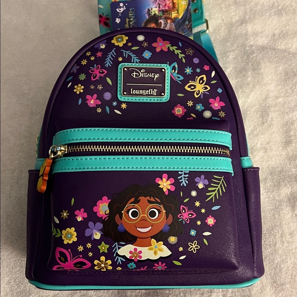 Disney Encanto Loungefly Purple Floral Mini Backpack